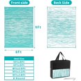 thumbnail image 2 of Findosom 6'x9' Waterproof Stripe Outdoor Rug, Foldable Reversible Plastic Straw Rug, Large Patio Rug for Outdoors, RV, Patio, Backyard, Deck, Picnic, Beach, Camping Blue, 2 of 6