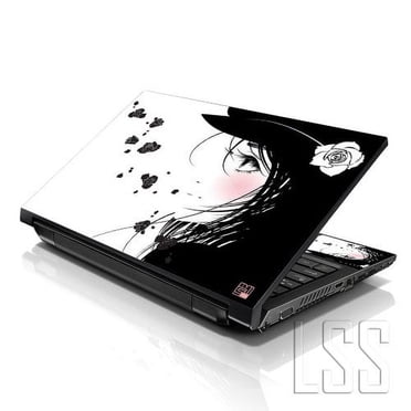 LSS 15 15.6 Inches Laptop Notebook Skin Sticker Decal Cover for Dell Lenovo Apple Acer Fits 13" to 16" with 2 Wrist Pads - Girl