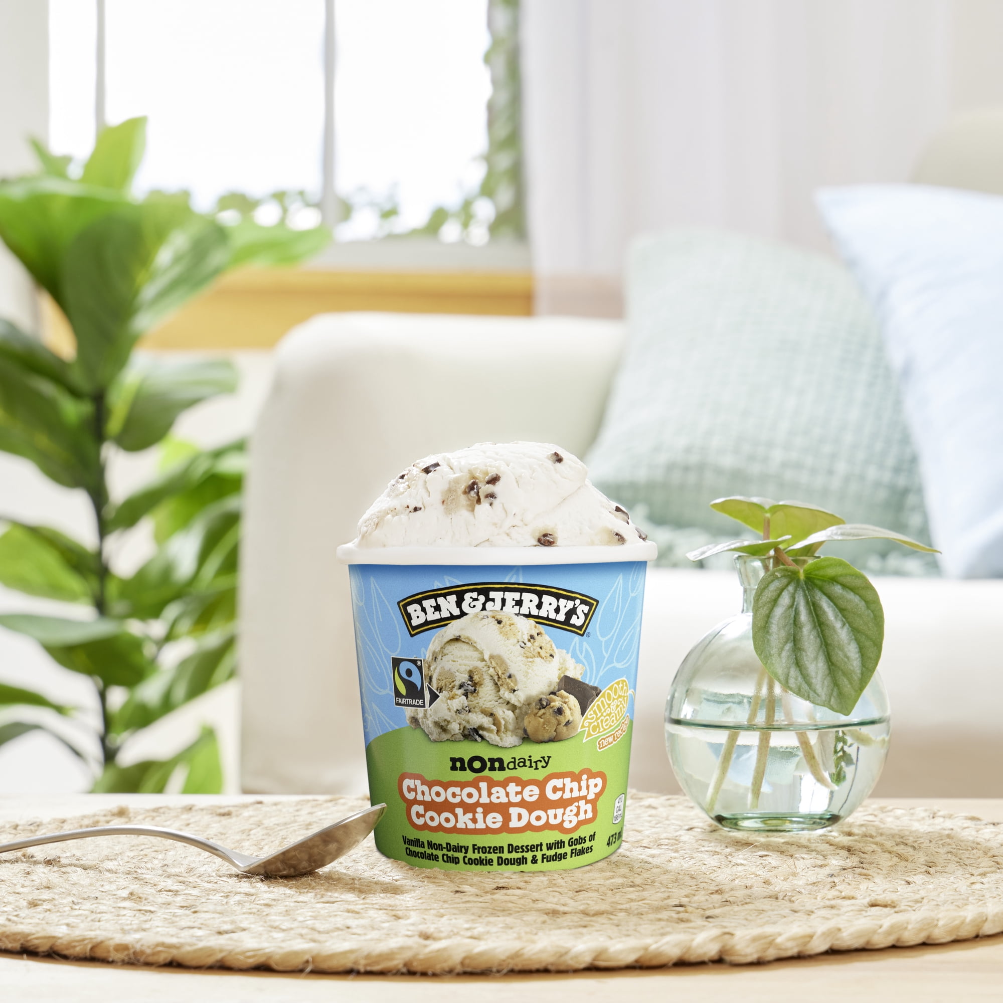 Ben & Jerry's Dessert Glacé Non Laitier à la Pâte à Biscuit aux Brisures de Chocolat 473 ml