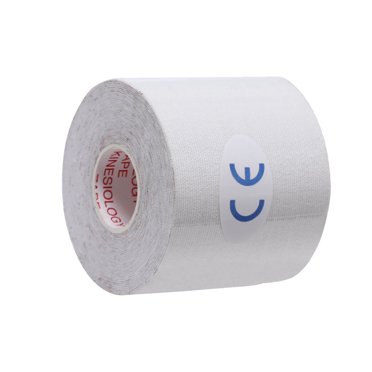 Ruban Musculaire Élastique en Coton, Bandage de Sport Adhésif, Bandage de Sport Auto-Portable, Ruban de Soutien Auto-Adhésif, Blanc, 7,5 cm x 5 m