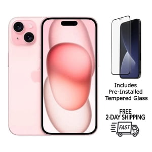 Rénovés Apple iPhone 15 A2846 (Entièrement déverrouillé) 128GB Verre trempé pré-isolé
