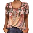 thumbnail image 1 of Birdeem T-Shirt Décontracté à Imprimé Floral pour Femmes, Manches Courtes, Tunique, Blouse, 1 of 6