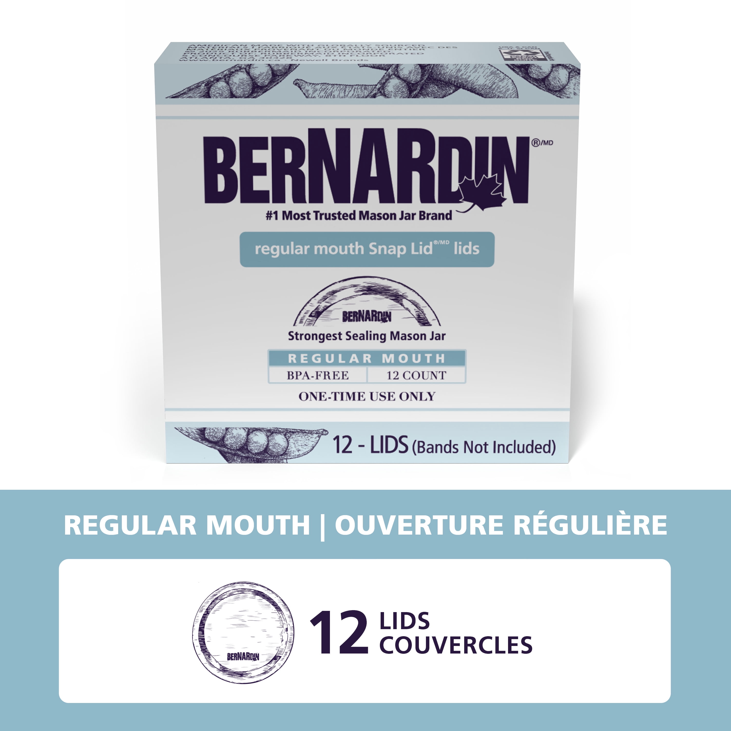Couvercles Bernardin pour pots à ouverture régulière, 12 unités