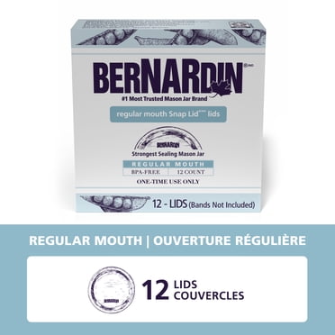 Bernardin Mason Jar Lids, Regular Mouth, 12 Count