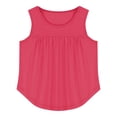 thumbnail image 4 of Débardeurs Unis à Ourlet Volanté pour Filles, Hauts Sans Manches à Col Rond pour Enfants, 4-14 Ans, T-Shirts Décontractés, 4 of 5