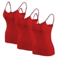 thumbnail image 1 of Timegard Camisoles pour Femmes 3 Pcs avec Soutien-Gorge Intégré Col Rond Bretelles Spaghetti Ajustées Douces Maillots de Corps Décontractés Hauts de Pyjama, 1 of 4