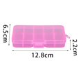 thumbnail image 2 of 10 Grid Plastic Jewelry Removable Earring Jewelry Craft Storage Box Beads Earring Container Pink, 2 of 4