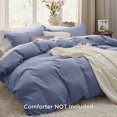 thumbnail image 2 of Bedsure Slate Blue Duvet Cover Queen Size - Soft Prewashed Queen Duvet Cover Set, 3 Pieces, 1 Duvet Cover 90x90 Inches with Zipper Closure and 2 Pillow Shams, Comforter Not Included, 2 of 6