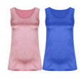 thumbnail image 3 of Timegard Hauts 2 Pcs pour Femmes Satin Col Rond Sans Manches Doux Confortable Débardeur Basique Couleur Unie, 3 of 6