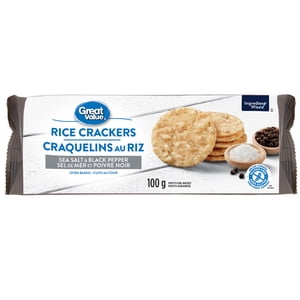 Great Value Sel de mer & Crackers de riz au poivre noir