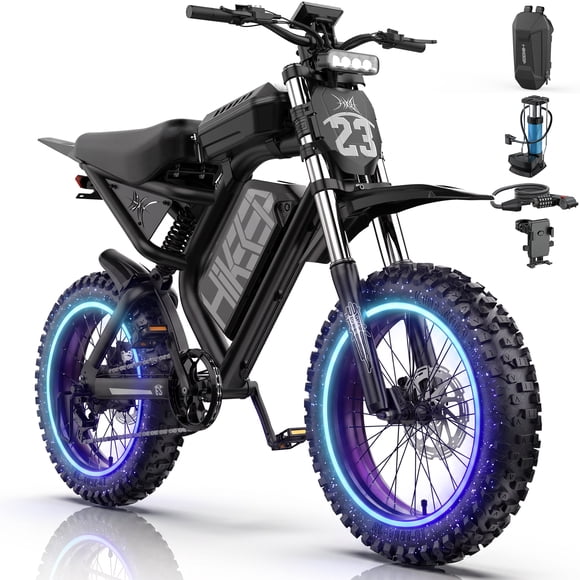 HiKeep Vélo Électrique à Pneus Surdimensionnés de 20 Pouces pour Adultes, Vélo de Montagne Électrique avec Moteur de Pointe 1500W 3000W, Batterie 52V 40Ah, Vélo Électrique de Terre Max 40MPH, UL2849