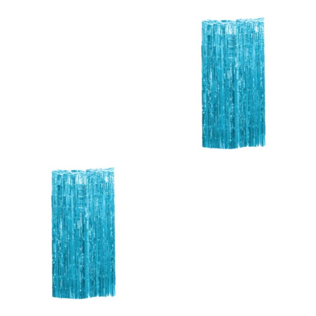 Ruiboury Vibrant Foil Curtain Exquisite Craft And Wide Application For Stunning Light Blue 3*1m 2Set