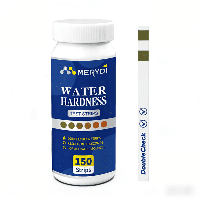 MERYDI Water Hardness Test Kit Double Color Pads For Home Drinking Pool Spa Well Water 150 Strips With Sample Tube