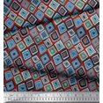 thumbnail image 3 of Soimoi Silk Fabric Square Geometric Print Sewing Fabric Yard 42 Inch Wide, 3 of 3
