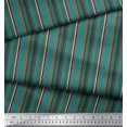 thumbnail image 2 of Soimoi Green polyester Crepe Fabric Vertical Stripe Print Sewing Fabric Yard 42 Inch Wide, 2 of 5