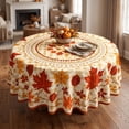 thumbnail image 1 of Gausva Maple Leaf Print Round Polyester Tablecloth for Fall Thanksgiving, 1 of 7