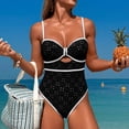 thumbnail image 3 of Slimming One Piece Swimsuit for Womens Cute Ruched Tummy Control Bathing Suit Sexy Cutout Modest Swimsuits, 3 of 4