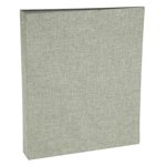 Uxcell 3 Ring Binder, A4 Size Flexible Round Binder Big Capacity Linen Planner Binder for Business Home Classroom, Grey