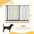 thumbnail image 3 of PawHut 30"- 45" Extra Wide Dog Gate with Double Locking System Black, 3 of 10