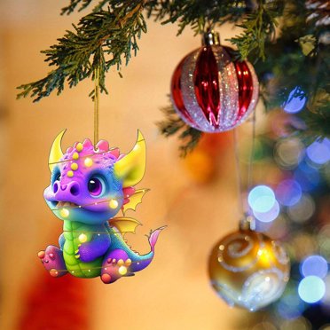 EGNMCR Décorations de Noël, Cadeaux de Noël Fête Noël Mignon Dragon Volant Bébé Noël Forme Unique Décoration Suspendue pour Arbre de Noël Décorations de Noël