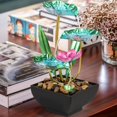 thumbnail image 1 of CHUANK Fontaine de Table Fontaine d'Eau Fontaine d'Intérieur en Cascade Fontaine de Bureau à 3 Niveaux Lotus Détente Déco Maison Incluant Beaucoup de Roches et Machine à Son Apaisant, 1 of 10