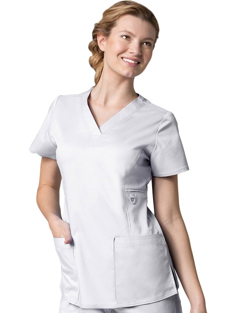 EON Women's COOLMAX V-Neck Solid Scrub Top