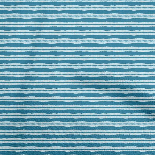oneOone Cotton Poplin Twill Teal Blue Fabric Stripes Sewing Craft Projects Fabric Prints By Yard 56 Inch Wide