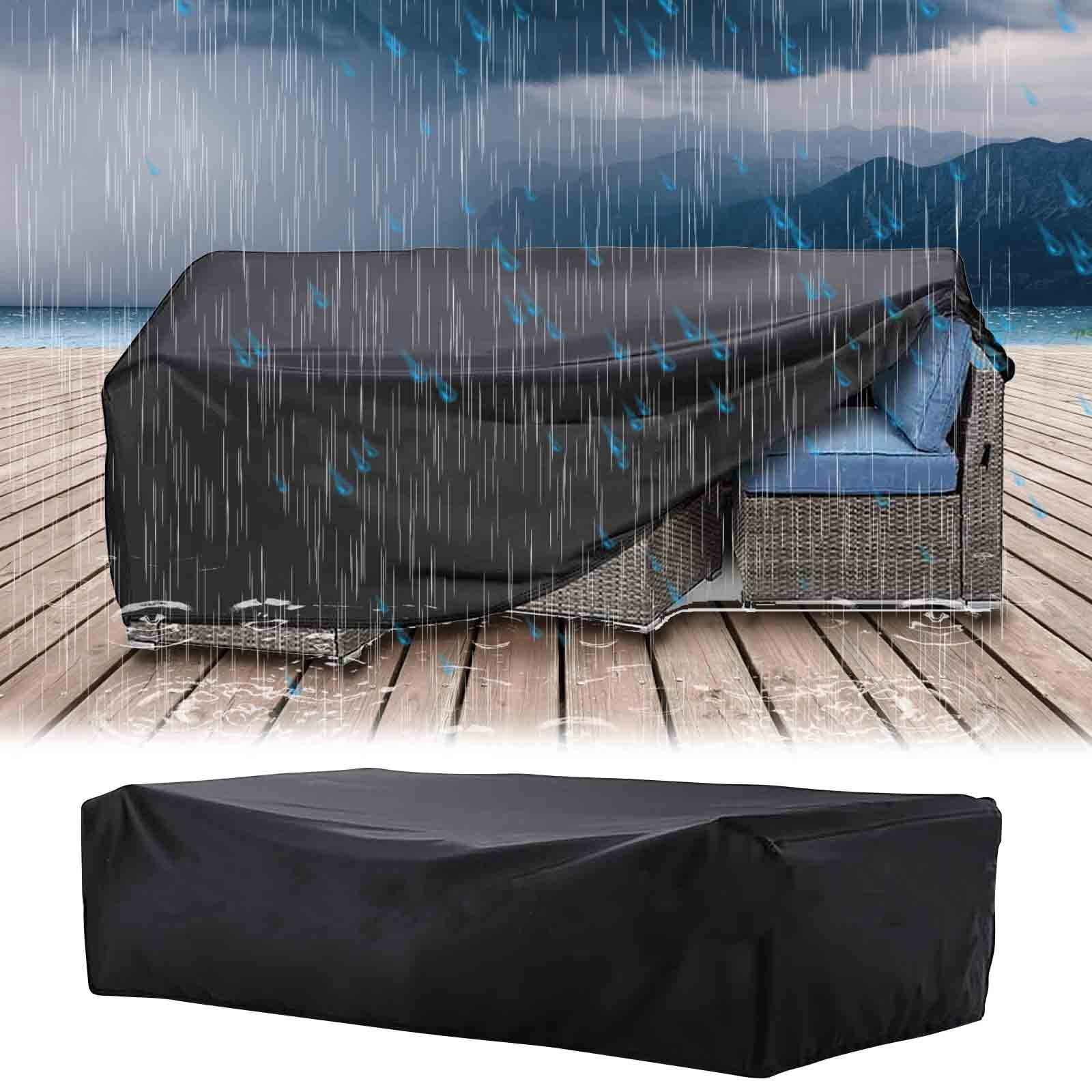 Xuniizn Housse de Sofa Noire Revêtement P U Housse de Table Carrée Housse de Chaise de Sofa de Cour