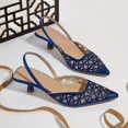 thumbnail image 1 of Chic & Comfortable All-Season Kitten Heels with Sparkling Rhinestones, Pointed Toe, and Breathable Mesh Design Shoes for Women Girls, 1 of 3