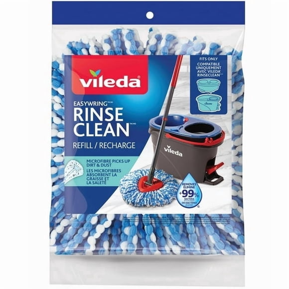 Vileda EasyWring RinseClean Spin Mop Head Replacement, Washable & Reusable
