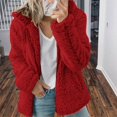 thumbnail image 2 of Womens Fuzzy Fleece Jackets 2023 Clearance Solid Zipper Sharpa Coat Fall Winter Warm Thick Hooded Jacket with Pockets, 2 of 6