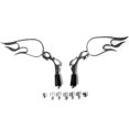 thumbnail image 2 of Krator Flame Custom Chrome Motorcycle Rear View Mirrors Compatible with Yamaha Road Star Warrior Midnight XV, 2 of 3