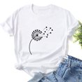 thumbnail image 4 of Meichang T-Shirts Graphiques Tendance pour Femmes Nouveauté Drôle Mignon T-Shirts à Imprimé Pissenlit Décontractés Col Rond Manches Courtes T-Shirts Légers Hauts, 4 of 7