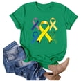 thumbnail image 4 of UANWENN T-Shirts Décontractés pour Femmes avec Imprimé Ruban de Sensibilisation au Cancer, Manches Courtes, Col Rond, Style de Base pour le Quotidien, T-Shirts Surdimensionnés pour Femmes, Haut Athlétique à Manches Courtes, Haut Femme Ample Femmes, 4 of 4