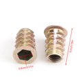 thumbnail image 4 of Noref 20Pcs M8 Zinc Alloy Hex Drive Head Furniture Nuts Threaded For Wood Insert, 4 of 8