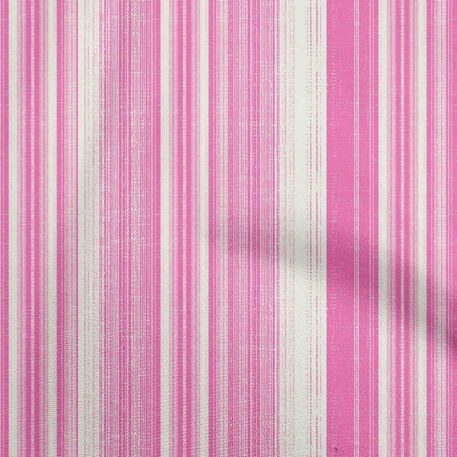 oneOone Tissu Popeline de Coton Sergé Fuchsia Rose Rayé & Matériel de Robe Tissu Imprimé Tissu au Mètre 56 Pouces de Large