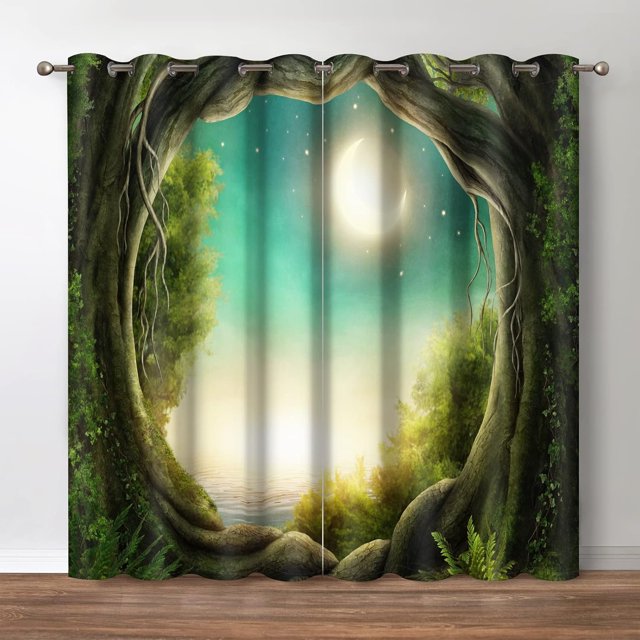 Green Hill Kitchen Curtains and Valances Set Tier Curtains 36 Inch Length Living Room Bedroom Bathroom Farmhouse Rustic Window Drapes 3 Piece Set Rod Pocket
