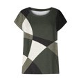 thumbnail image 3 of Blouses à Manches Courtes pour Femmes Mode Femmes Mode Manches Courtes Col Rond T-Shirt Imprimé Blouse Hauts Amples T-Shirts d'Été pour Femmes Hauts à Manches Courtes Femmes Blouse à Manches Courtes, 3 of 6