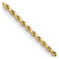 thumbnail image 1 of Diamond2Deal 14K Yellow Gold 2mm Semi Solid Diamond-cut Rope Chain Necklace for Women 22", 1 of 5
