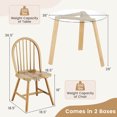 thumbnail image 3 of Costway 3 PCS Dining Set for 2 Round Table with 2 Chairs Solid Rubber Wood Frame Modern Beige, 3 of 6