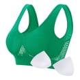 thumbnail image 1 of Bra No Padding in Clearance 3PC Wireless Bras for Women No Underwire Comfort Seamless Supportive Bra Push up Bralettes with Removable Pads Stretch Bras Green, 1 of 7