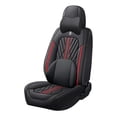 thumbnail image 2 of Maidao Car Seat Covers Leather Full Set for Citroen for C4 Aircross 2012-2017 5 Seats Leather Compatible Airbag Water Resistant Front Rear Cushion Protector with Pillow Black and Red, 2 of 6