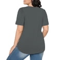 thumbnail image 3 of Meichang T-Shirts pour Femmes 2025 à Manches Courtes, Col Rond, Coupe Ample, Mode d'Été, T-Shirts à devant Plissé, T-Shirts Décontractés de Couleur Unie, 3 of 7