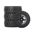 thumbnail image 3 of KLKCMS 4 Pieces RC Car Rubber Tires Wear Resistance Replacements for 1/18 Model Car Black, 3 of 9
