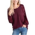 thumbnail image 1 of CEHVOM Femme T-Shirt à Col Rond à Manches Longues Automne Blouse à Paillettes Hauts Chandail, 1 of 8