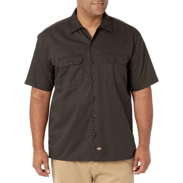 Dickies Chemise de Travail à Manches Courtes pour Homme, Brun Foncé, Moyen