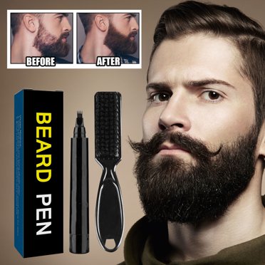 Beard Filler Kit Beard Shape Filler And Edge Tip Brush Water And Sweat Resistants Black 5Ml,Black Skincare Lotion