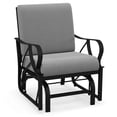 thumbnail image 2 of Costway Patio Rocking Chair with Cushion Heavy-Duty Metal Frame Smooth Glider Outdoor Gray, 2 of 9