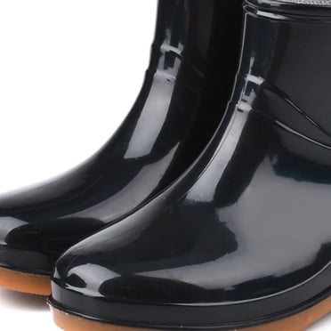 Rainboots Boots Women Womens Rain Boots Fashion Antiskid Short Rain Boot Round Head Radian PVC Plastic Rain Boots Black 39