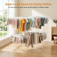 thumbnail image 2 of LEDREM 2-Tier Clothes Drying Rack, Foldable with 4 Adjustable Wings, 33 Rails, 27 Sock Clips, Free-Standing for Indoor/Outdoor Use, White and Grey, 2 of 12